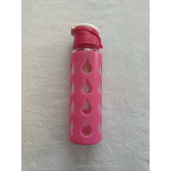 BINO 'Waterdrop' Glass Flip Top 22oz Water Bottle 22oz hot pink - Picture 3 of 3